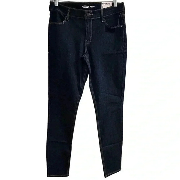 Old Navy Women's Size 8 Dark Blue Mid-Rise Skinny Jeans Stretchy - Picture 1 of 11
